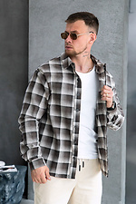 Men's checkered shirt made of light cotton flannel brown Teamv 8034422 photo №4