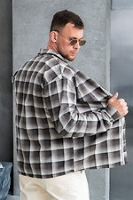 Men's checkered shirt made of light cotton flannel brown Teamv 8034422 photo №5