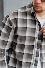 Men's checkered shirt made of light cotton flannel brown Teamv 8034422 photo №6