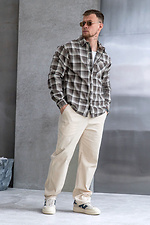Men's checkered shirt made of light cotton flannel brown Teamv 8034422 photo №7