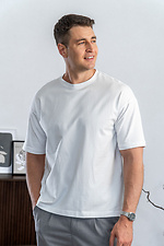 Men's oversized cotton t-shirt plain Oversize White Teamv 8034423 photo №3
