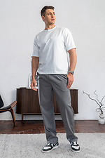 Men's oversized cotton t-shirt plain Oversize White Teamv 8034423 photo №4