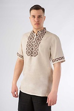 Мужская льняная рубашка вышиванка с коротким рукавом Cornett-VOL 2012424 фото №1