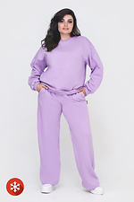 Insulated straight fleece pants in lilac color Garne 3041424 photo №2