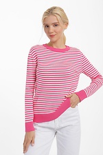 Dzianinowy sweter damski z długim rękawem w kolorze różowym  4038424 zdjęcie №1