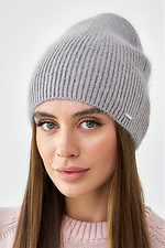 Women's angora hat in ash color Garne 4496424 photo №1