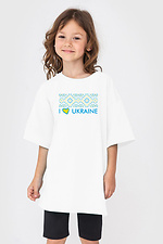 Children's white oversized T-shirt with "Vyshyvanka" print Garne 9000424 photo №1