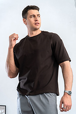 Herren Oversize Baumwoll T-Shirt Uni Oversize Braun Teamv 8034425 Foto №1