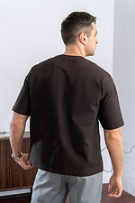 Herren Oversize Baumwoll T-Shirt Uni Oversize Braun Teamv 8034425 Foto №2
