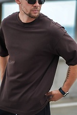 Men's oversized cotton t-shirt plain Oversize Brown Teamv 8034425 photo №7