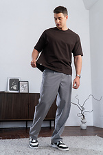 Men's oversized cotton t-shirt plain Oversize Brown Teamv 8034425 photo №8