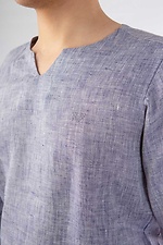 Men's linen shirt with embroidery and long sleeves Cornett-VOL 2012426 photo №2