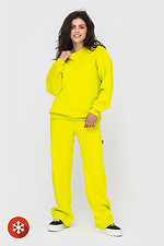 Insulated straight pants with yellow fleece Garne 3041426 photo №2