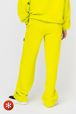 Insulated straight pants with yellow fleece Garne 3041426 photo №4