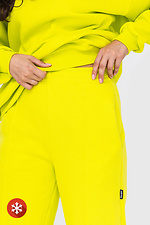 Insulated straight pants with yellow fleece Garne 3041426 photo №5