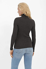 Dunkelgrauer, gerippter Golf-Rollkragenpullover Sewel 4038426 Foto №3