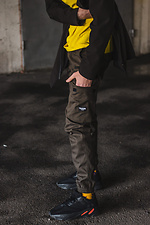 Коттоновые штаны карго защитного цвета с большими карманами по бокам и манжетами на резинке Custom Wear 8025426 фото №8