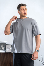 Men's oversized cotton t-shirt plain Oversize Gray Teamv 8034426 photo №2