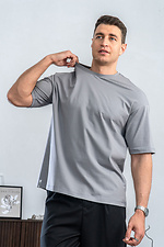Men's oversized cotton t-shirt plain Oversize Gray Teamv 8034426 photo №3