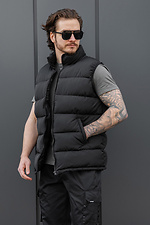 Herren-Stepp-Daunenjacke, ärmellos, ohne Cash 27, Schwarz Without 8056426 Foto №1