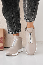 Damen-Wintersneaker aus beigem Leder 2505427 Foto №3