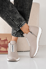 Women's winter beige leather sneakers  2505427 photo №5
