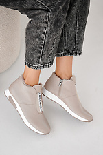 Damen-Wintersneaker aus beigem Leder 2505427 Foto №7