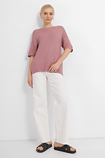 Knitted long jumper with short powder sleeves  4038427 photo №2