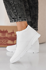 Women's white winter leather sneakers  2505428 photo №2