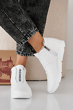 Women's white winter leather sneakers  2505428 photo №3