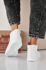 Women's white winter leather sneakers  2505428 photo №4