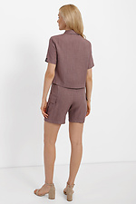 SAYS summer linen suit in brown: short button-down shirt, short shorts Garne 3040428 photo №2