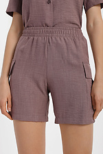 SAYS summer linen suit in brown: short button-down shirt, short shorts Garne 3040428 photo №5