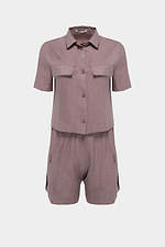 SAYS summer linen suit in brown: short button-down shirt, short shorts Garne 3040428 photo №7