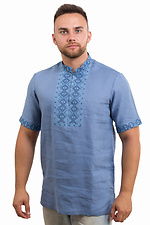 Мужская льняная рубашка вышиванка с коротким рукавом Cornett-VOL 2012429 фото №1