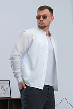 Men's linen Casual shirt White Teamv 8034429 photo №2