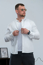 Men's linen Casual shirt White Teamv 8034429 photo №3
