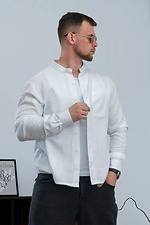 Men's linen Casual shirt White Teamv 8034429 photo №4