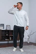 Men's linen Casual shirt White Teamv 8034429 photo №6