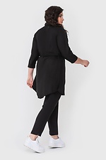 Женский льняной костюм FEKLA: удлиненная рубашка с поясом и разрезами, штаны высокой посадки Garne 3040430 фото №5