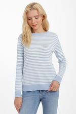 Dzianinowy sweter damski w kolorze niebieskim z długim rękawem  4038430 zdjęcie №1