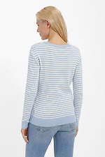 Dzianinowy sweter damski w kolorze niebieskim z długim rękawem  4038430 zdjęcie №3
