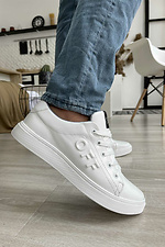 White leather men's sneakers  8018430 photo №1