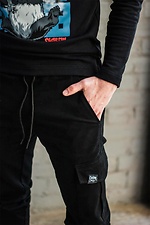 Коттоновые штаны карго на манжетах черного цвета Custom Wear 8025430 фото №3