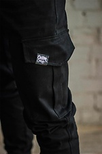 Коттоновые штаны карго на манжетах черного цвета Custom Wear 8025430 фото №4
