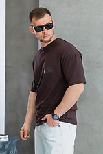 Men's oversized cotton T-shirt with Porsche print Brown Teamv 8034430 photo №2