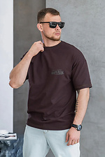 Men's oversized cotton T-shirt with Porsche print Brown Teamv 8034430 photo №3