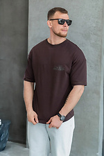 Men's oversized cotton T-shirt with Porsche print Brown Teamv 8034430 photo №5