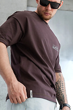Men's oversized cotton T-shirt with Porsche print Brown Teamv 8034430 photo №6