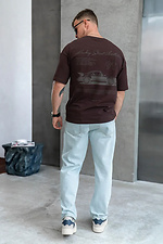 Men's oversized cotton T-shirt with Porsche print Brown Teamv 8034430 photo №7